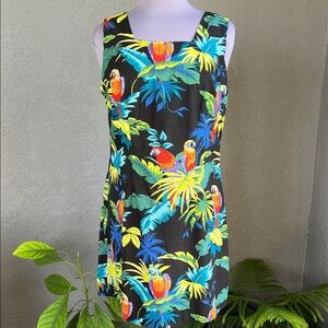 Shannon Marie Hawaiian Parrot & Tropical Sleeveless Dress - Tag Size XL